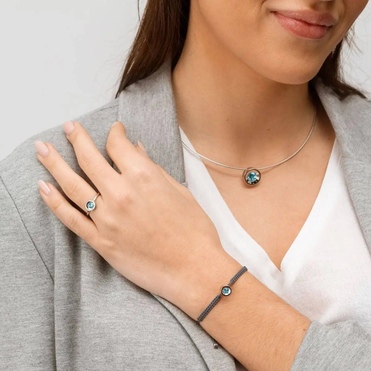 Silberring mit Blauer Topas