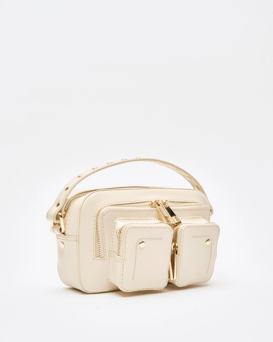 Helena Florence Leder Handtasche Warmes Grau mit Gold