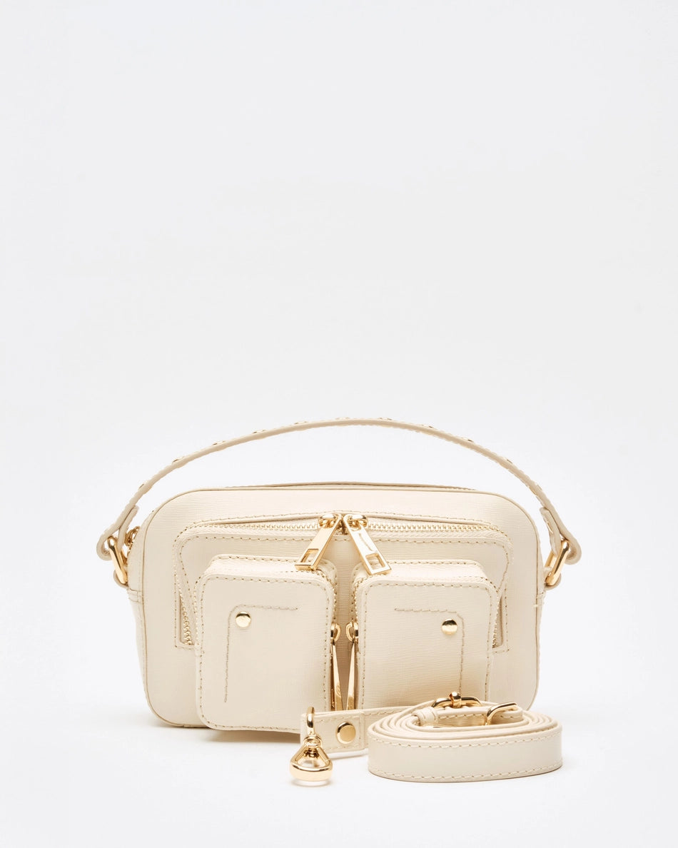 Helena Florence Leder Handtasche Warmes Grau mit Gold
