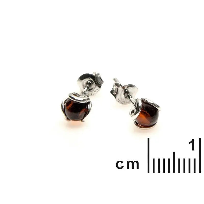Kugelohrringe Bernstein – 925 Rhodiumsilber