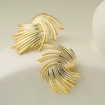Gewebte Strahlenohrringe im Vintage-Stil in Gold-Optik