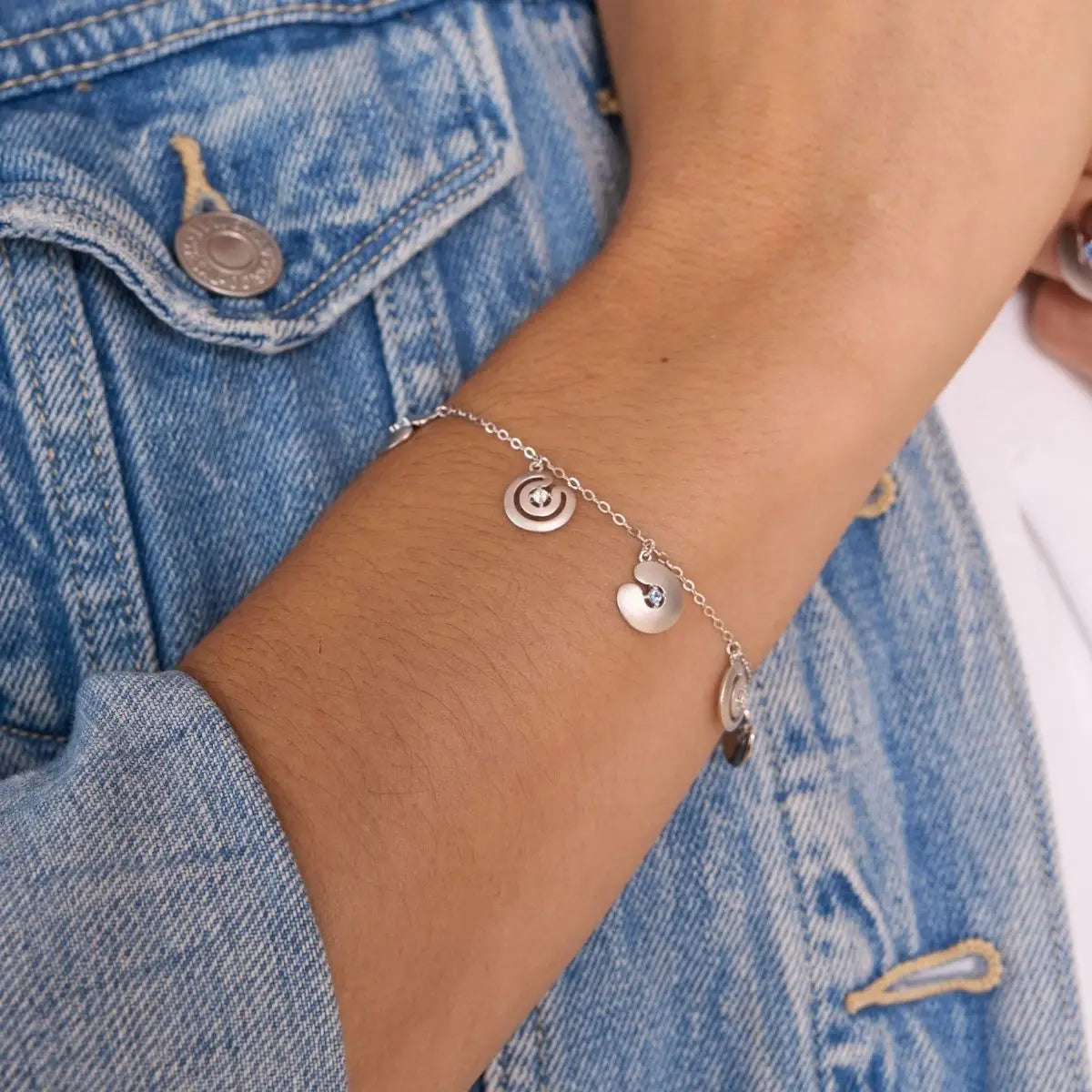 Silbernes Labyrinth-Armband „Maze“