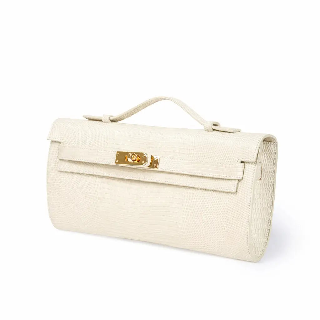 Leder-Clutch mit Verschluss "Jade Tejus"