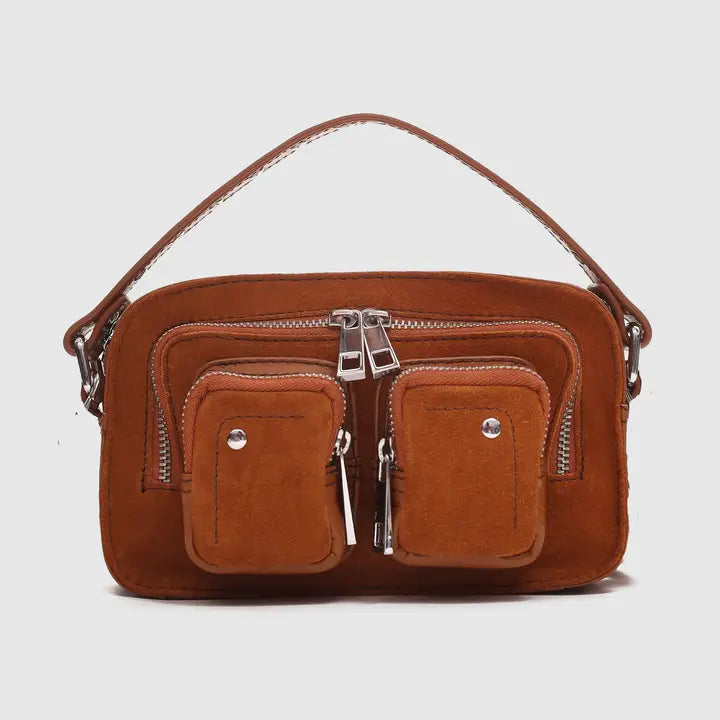 Helena Florence Wildledertasche kastanienbraun mit Gold
