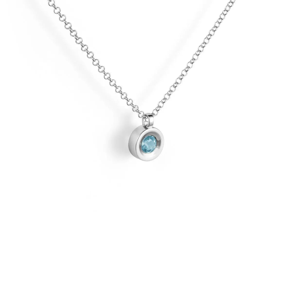 Kleiner Anhänger aus Silber und natürlichem blauem Topas