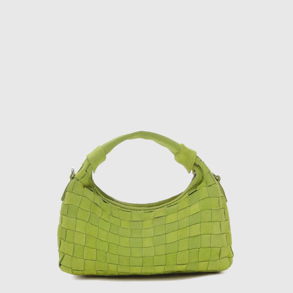 Mini Dandy geflochtene Wildlederhandtasche Lime
