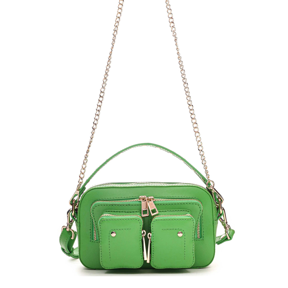 Helena Florence Lederhandtasche |Bright Green & Gold