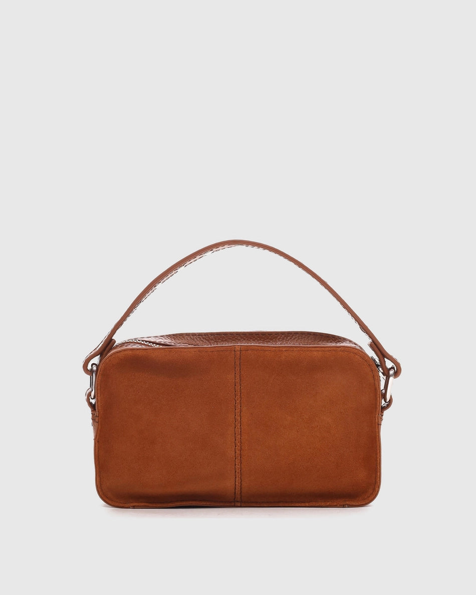 Helena Florence Wildledertasche kastanienbraun mit Gold