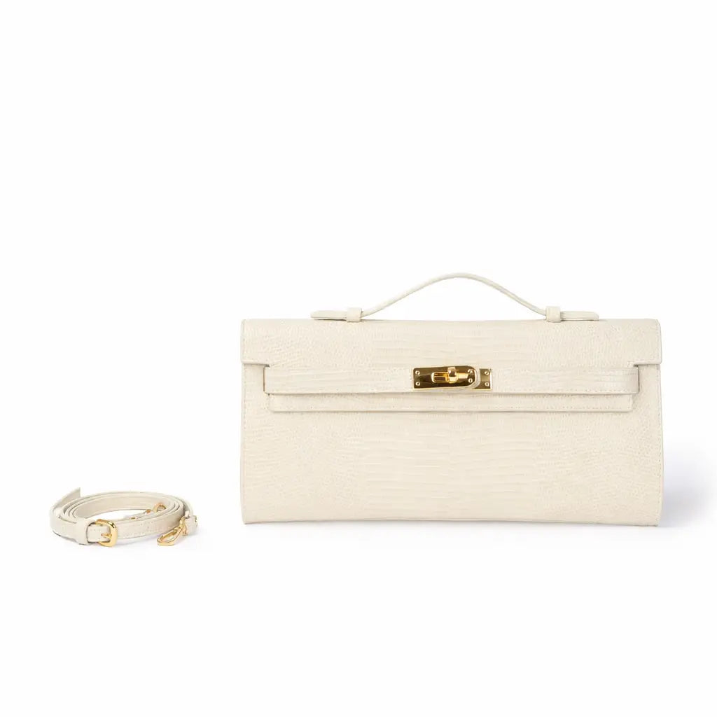 Leder-Clutch mit Verschluss "Jade Tejus"