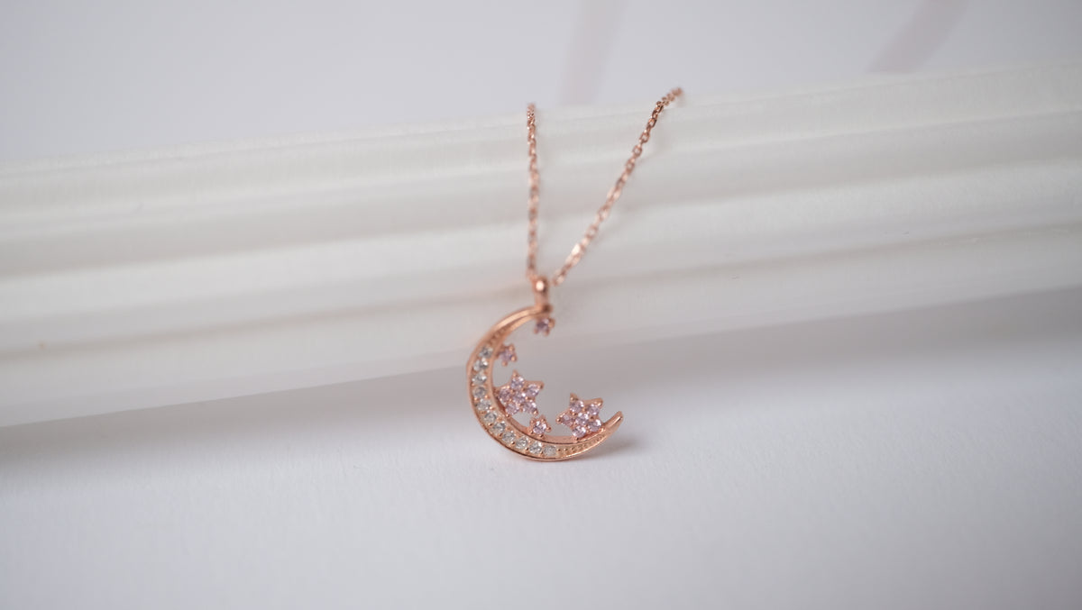 CELESTIAL Halskette Roségold 925 Sterling Silber mit Zirkonia