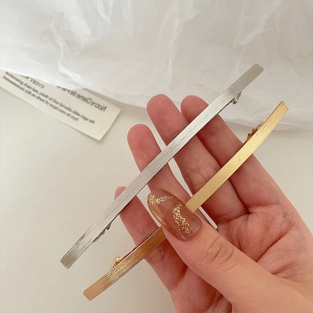 Haarspange in Gold und Silber