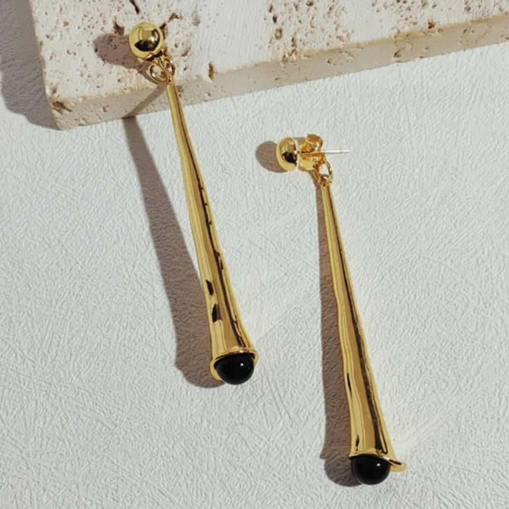 Tropfenohrringe mit schwarzem Onyx