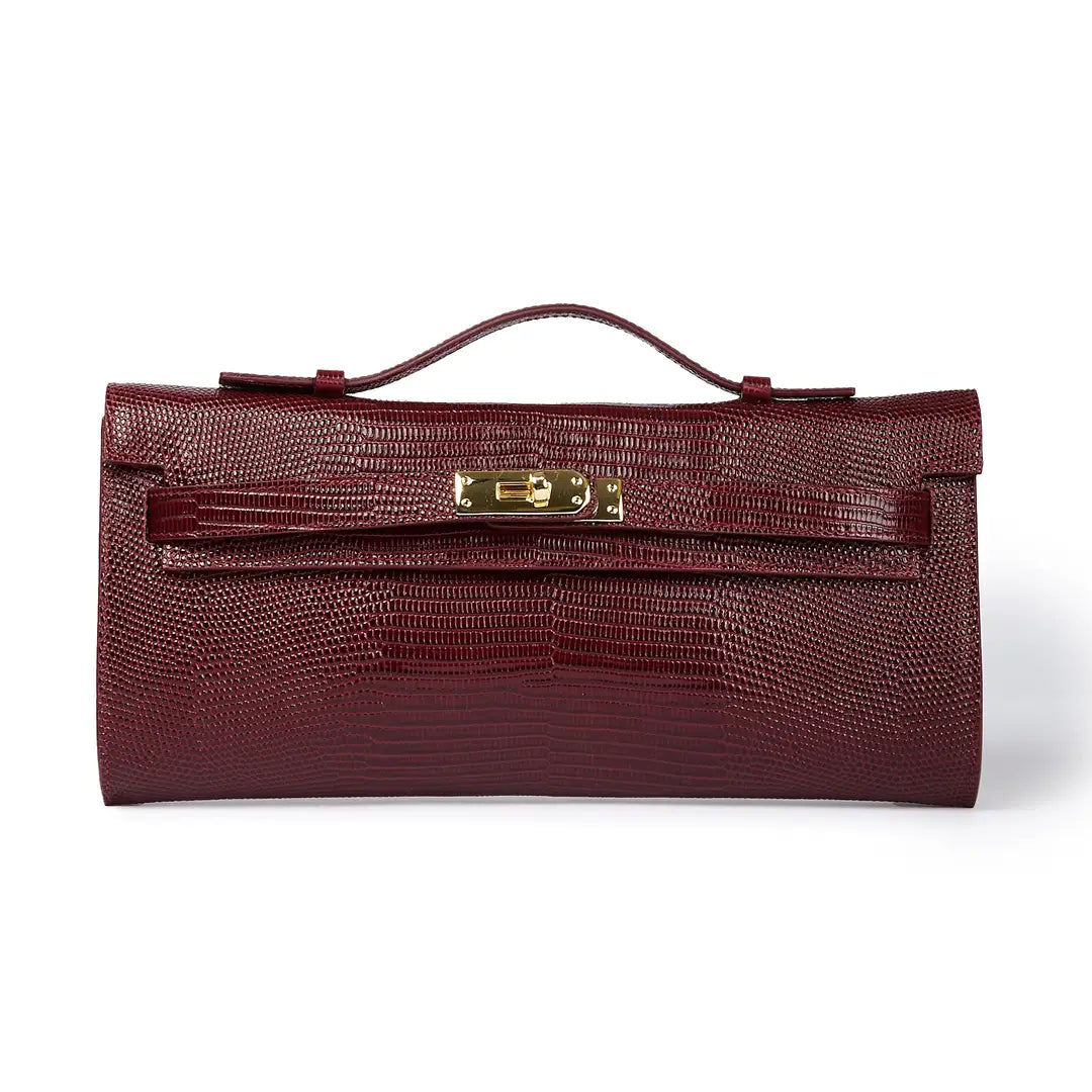 Jade Tejus Leder-Clutch mit Verschluss