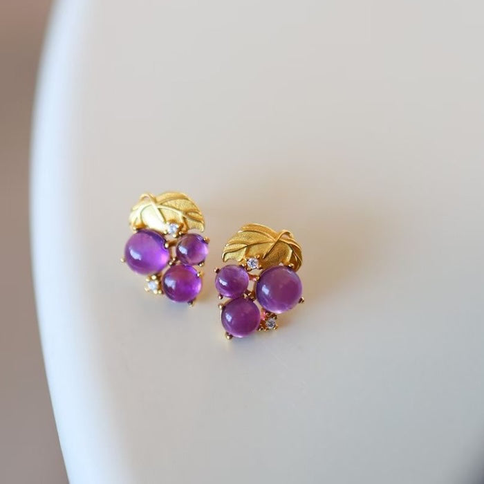 Traubendesign Amethyst Ohrstecker
