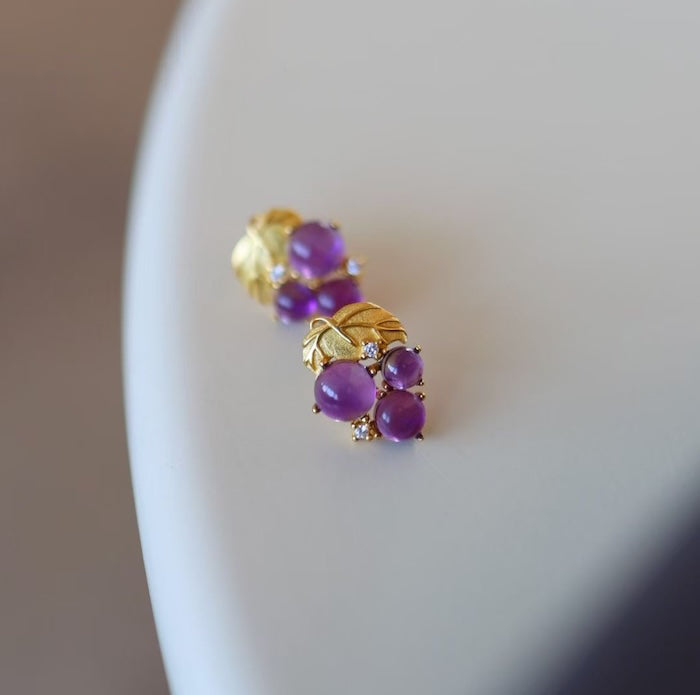 Traubendesign Amethyst Ohrstecker